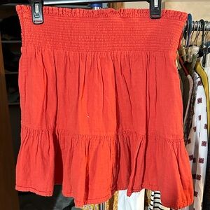 Wonderly Vibrant Coral Mini Skirt 100% cotton